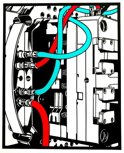 Injection mold /43x53, framed 60x70/
Made for a plastic injection molding company.
